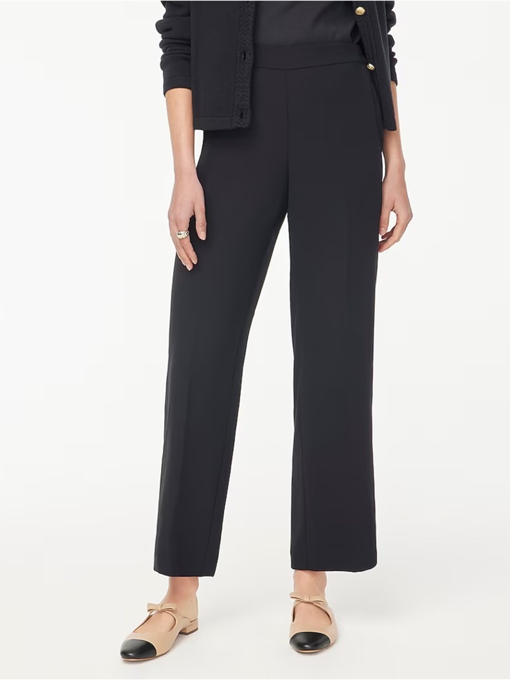 J.Crew Factory Tall Jamie Wide-Leg Pant in Black Size 8T